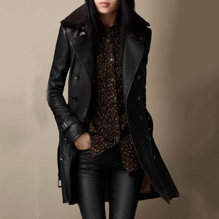 Amy Victoria | Leather trench coat for women