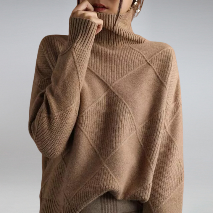 Amy Victoria | Women's Winter Turtleneck Knit Sweater