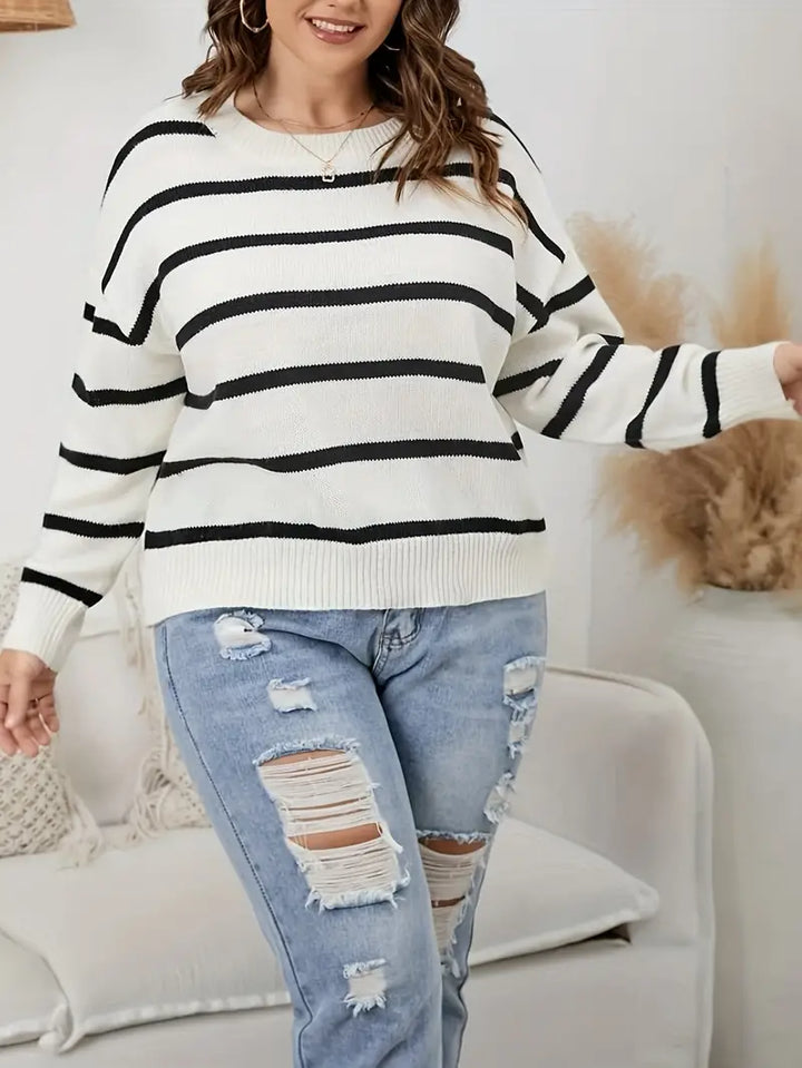 Amy Victoria | Women's striped casual sweater