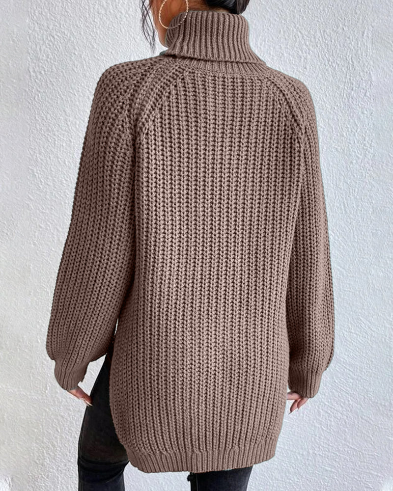 Amy Victoria | Women's Winter Ribbed Turtleneck Sweater