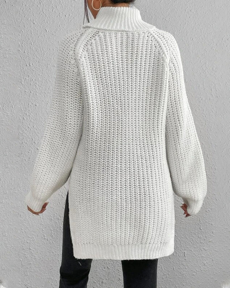 Amy Victoria | Women's Winter Ribbed Turtleneck Sweater