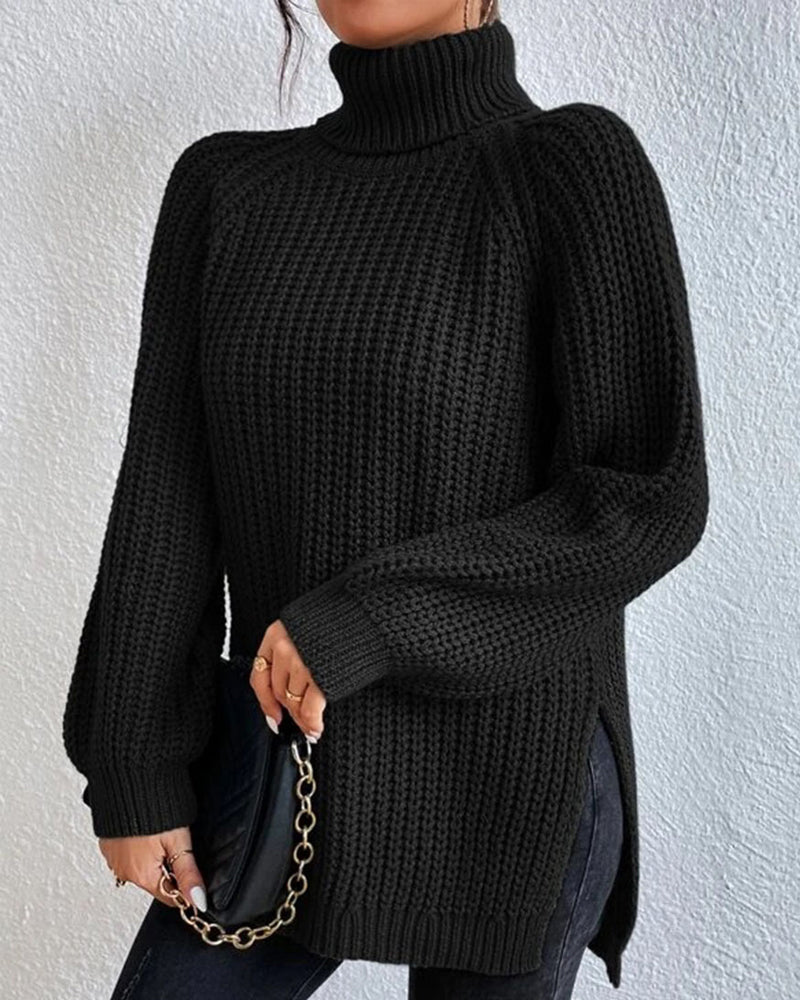 Amy Victoria | Women's Winter Ribbed Turtleneck Sweater