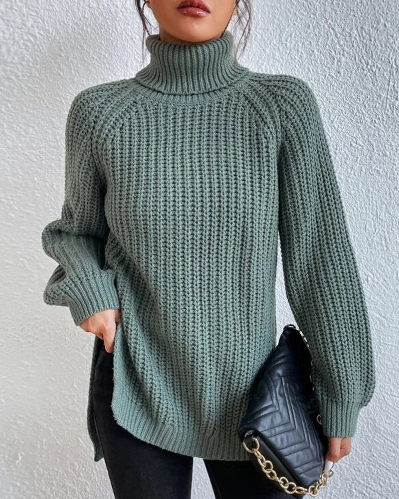 Amy Victoria | Women's Winter Ribbed Turtleneck Sweater