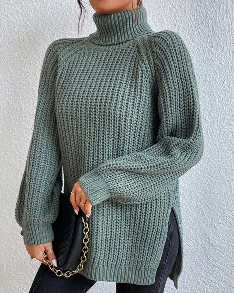 Amy Victoria | Women's Winter Ribbed Turtleneck Sweater