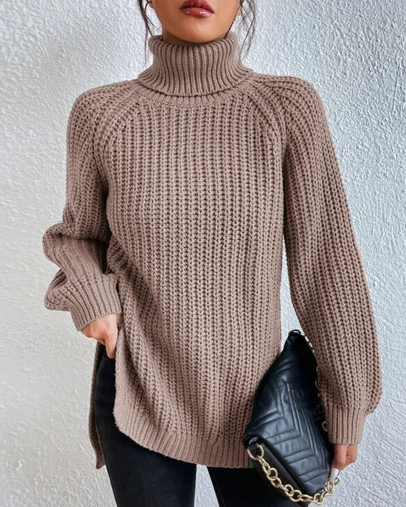 Amy Victoria | Women's Winter Ribbed Turtleneck Sweater