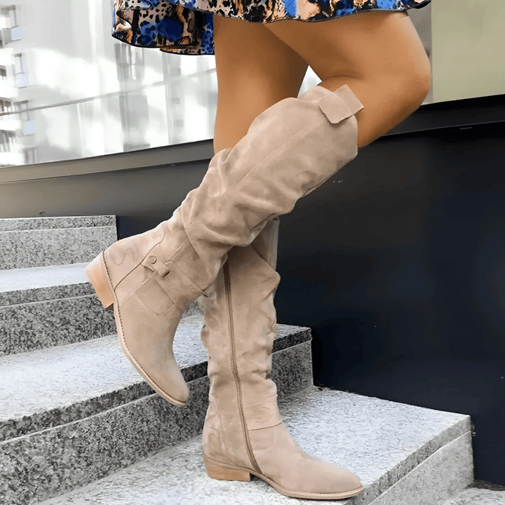 Amy Victoria | Suede Knee Boots