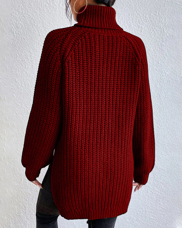 Amy Victoria | Women's Winter Ribbed Turtleneck Sweater