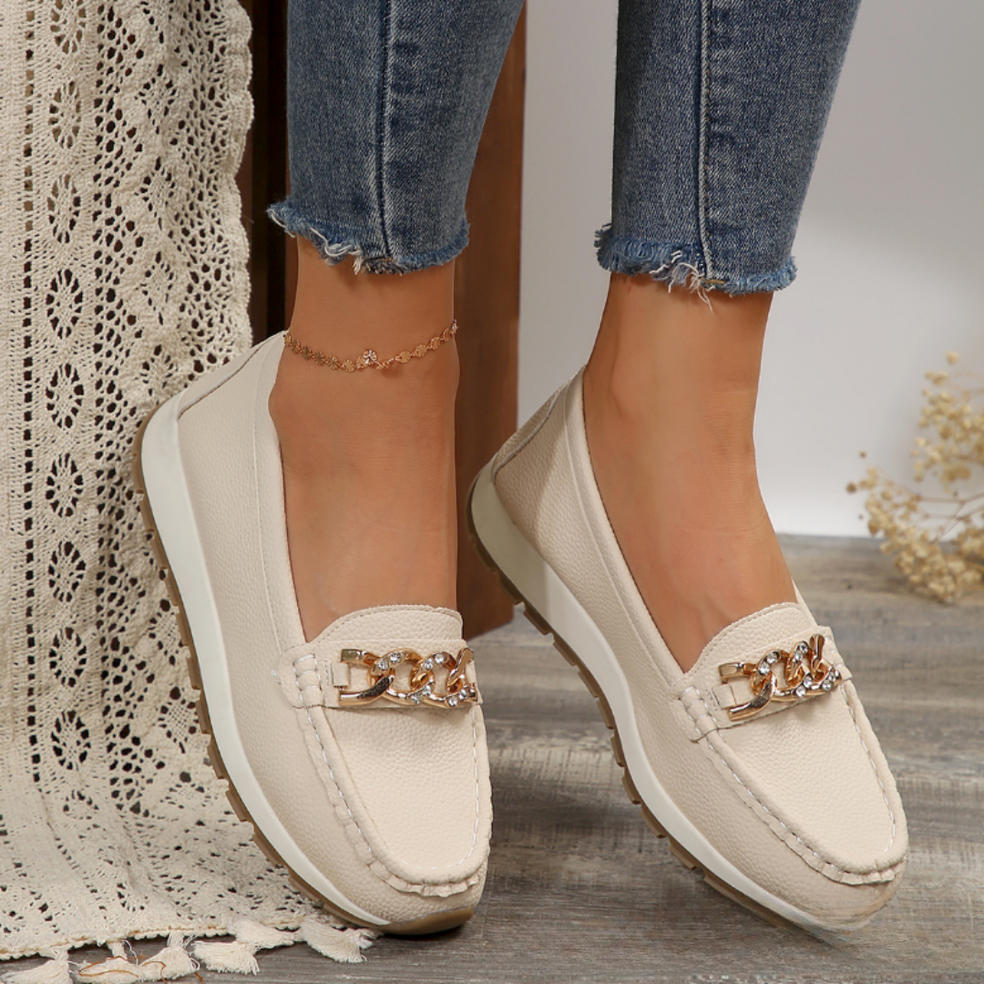 Amy Victoria | Diamond Buckle Loafers