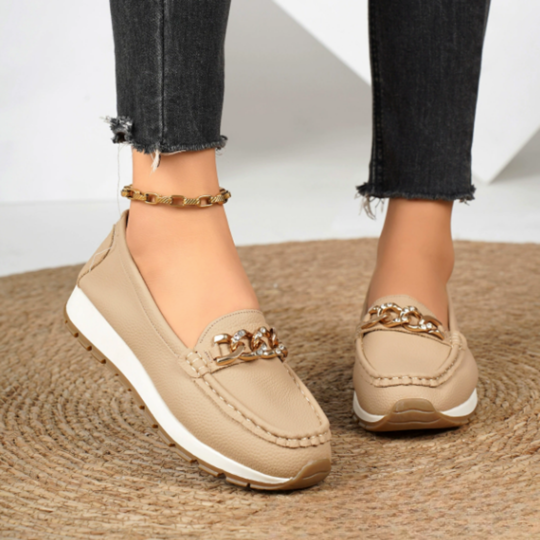 Amy Victoria | Diamond Buckle Loafers