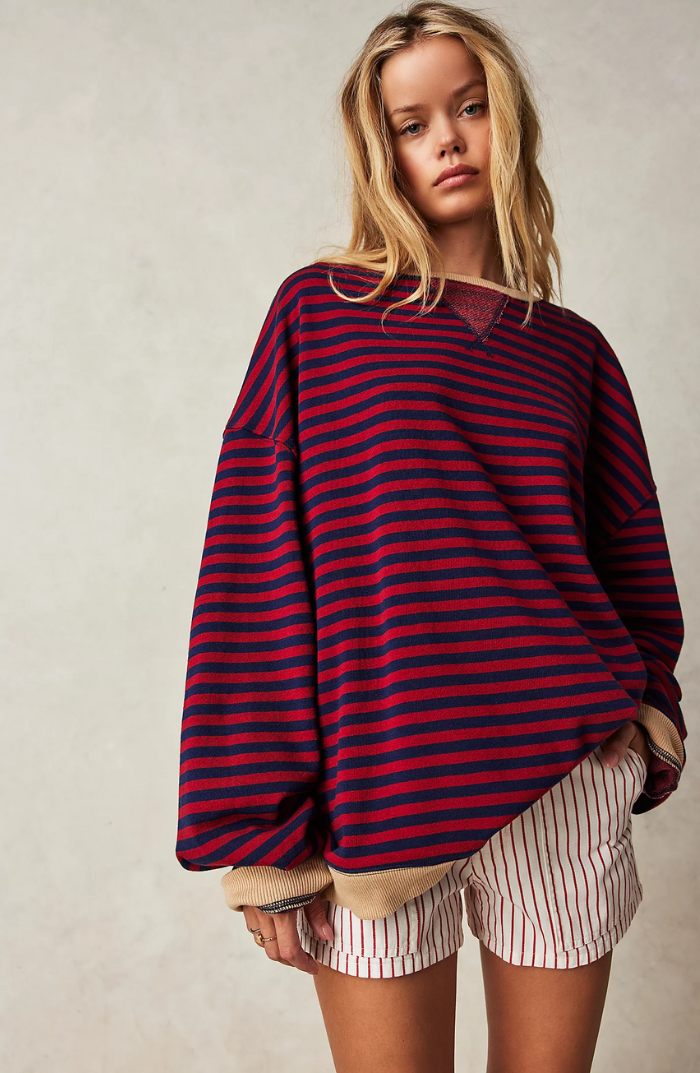Amy Victoria | Women's Striped Crewneck Sweater