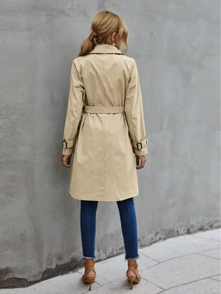 Amy Victoria | Women’s Double Breasted Belted Trench Coat