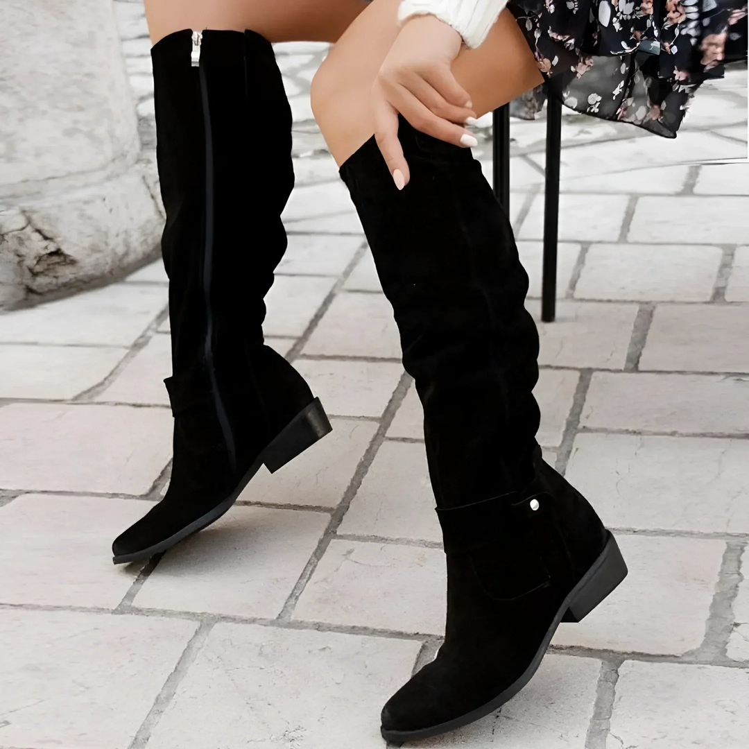 Amy Victoria | Suede Knee Boots
