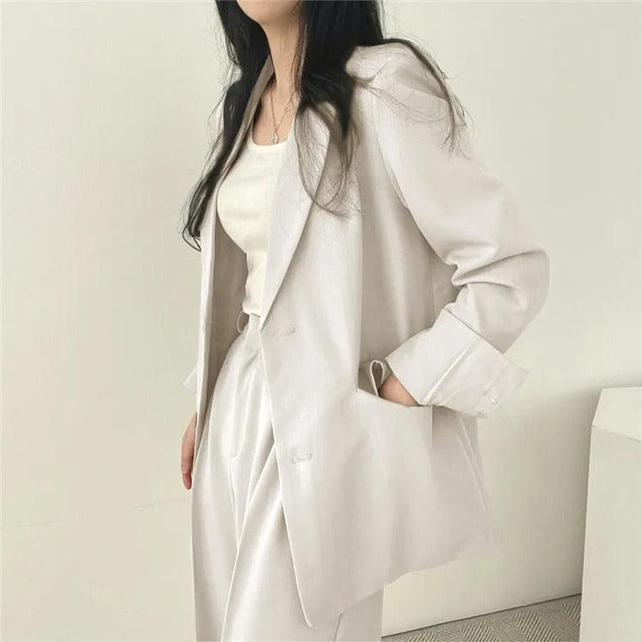 Amy Victoria | Women's Tailored Suit Set, Long Blazer
