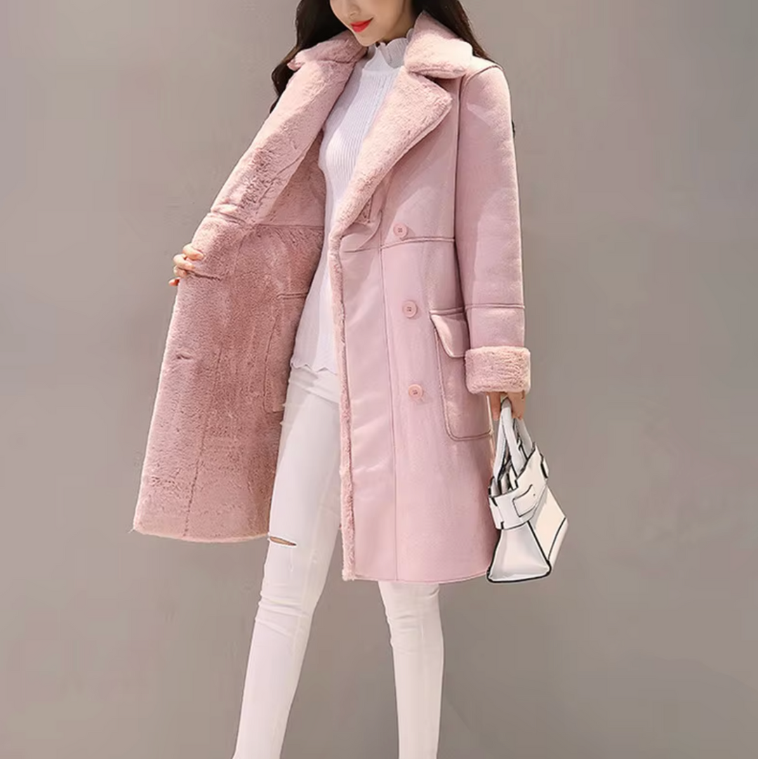 Amy Victoria | Velvet-lined suede coat