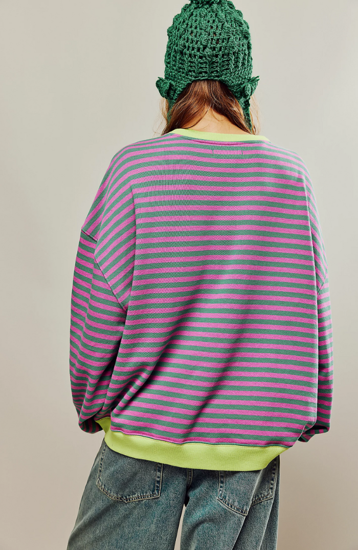 Amy Victoria | Women's Striped Crewneck Sweater