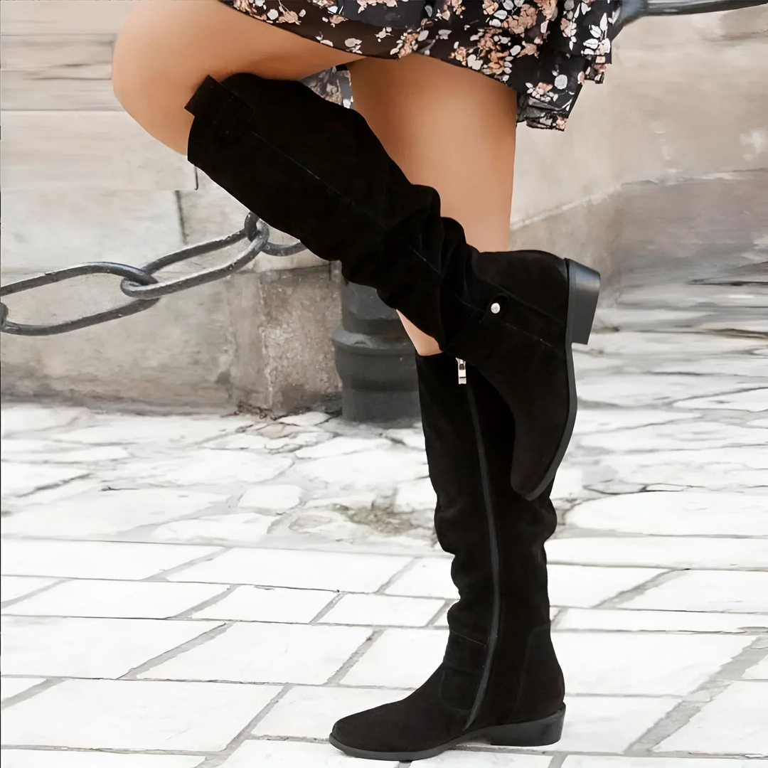 Amy Victoria | Suede Knee Boots