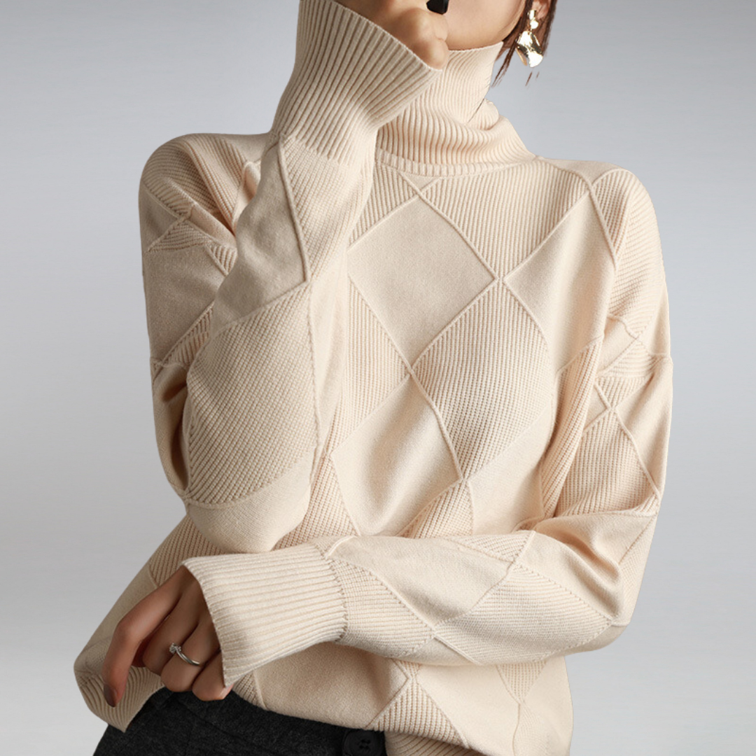 Amy Victoria | Women's Winter Turtleneck Knit Sweater