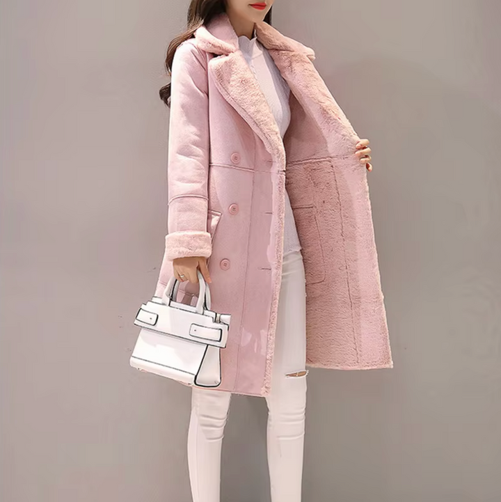 Amy Victoria | Velvet-lined suede coat