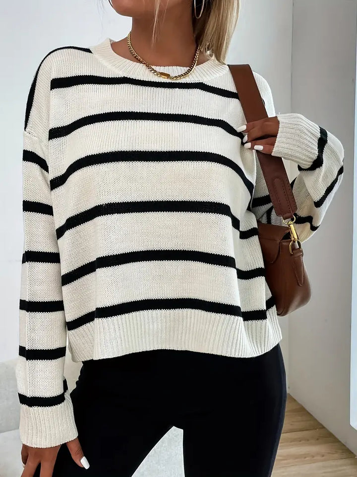 Amy Victoria | Women's striped casual sweater