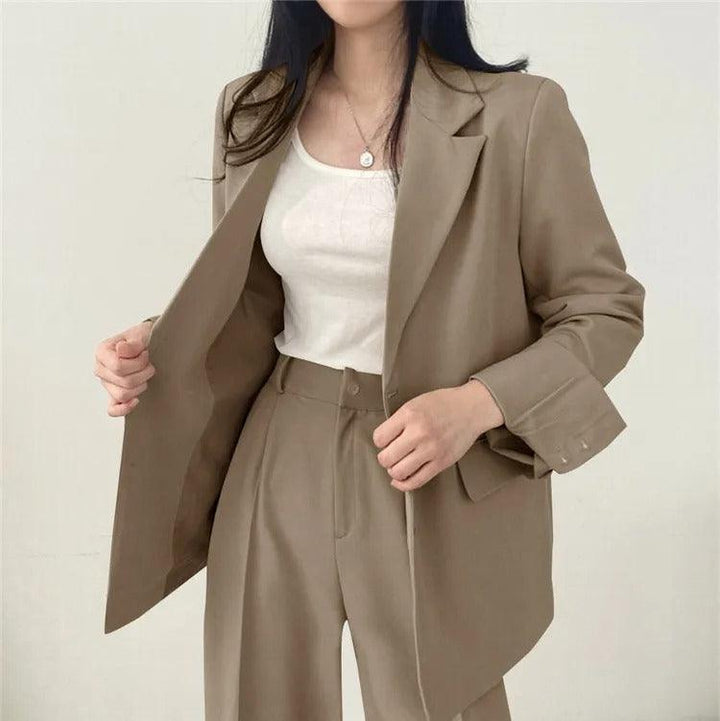 Amy Victoria | Women's Tailored Suit Set, Long Blazer