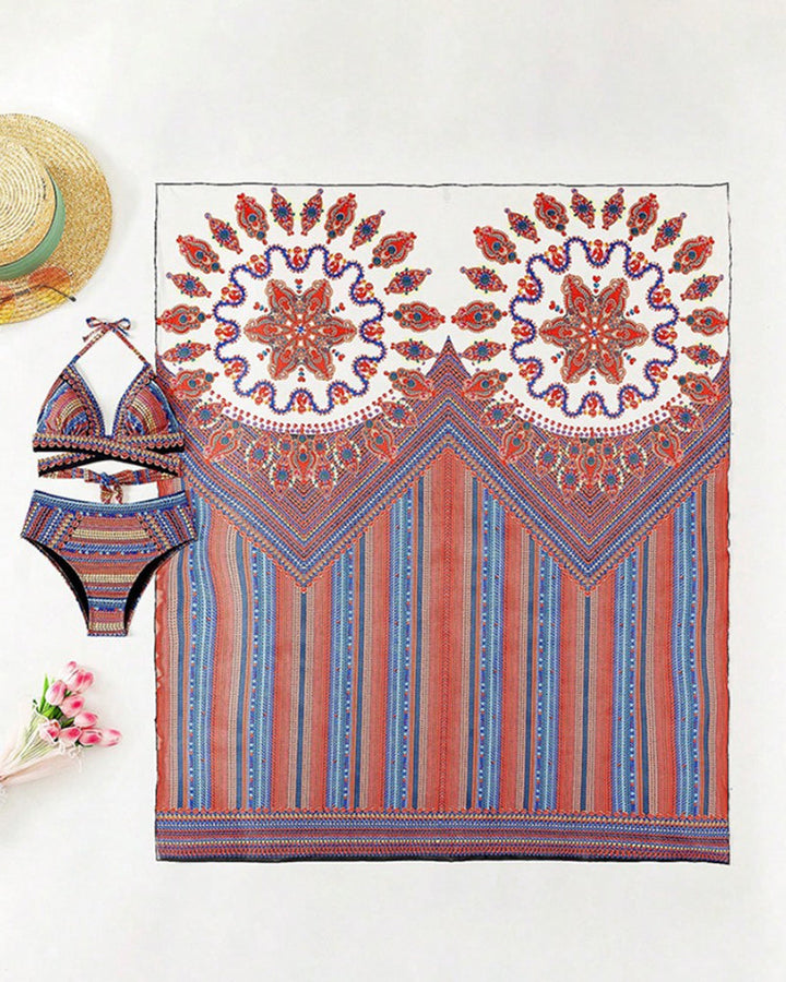 Amy Victoria | Bikini Set with Tie-Dye Scarf