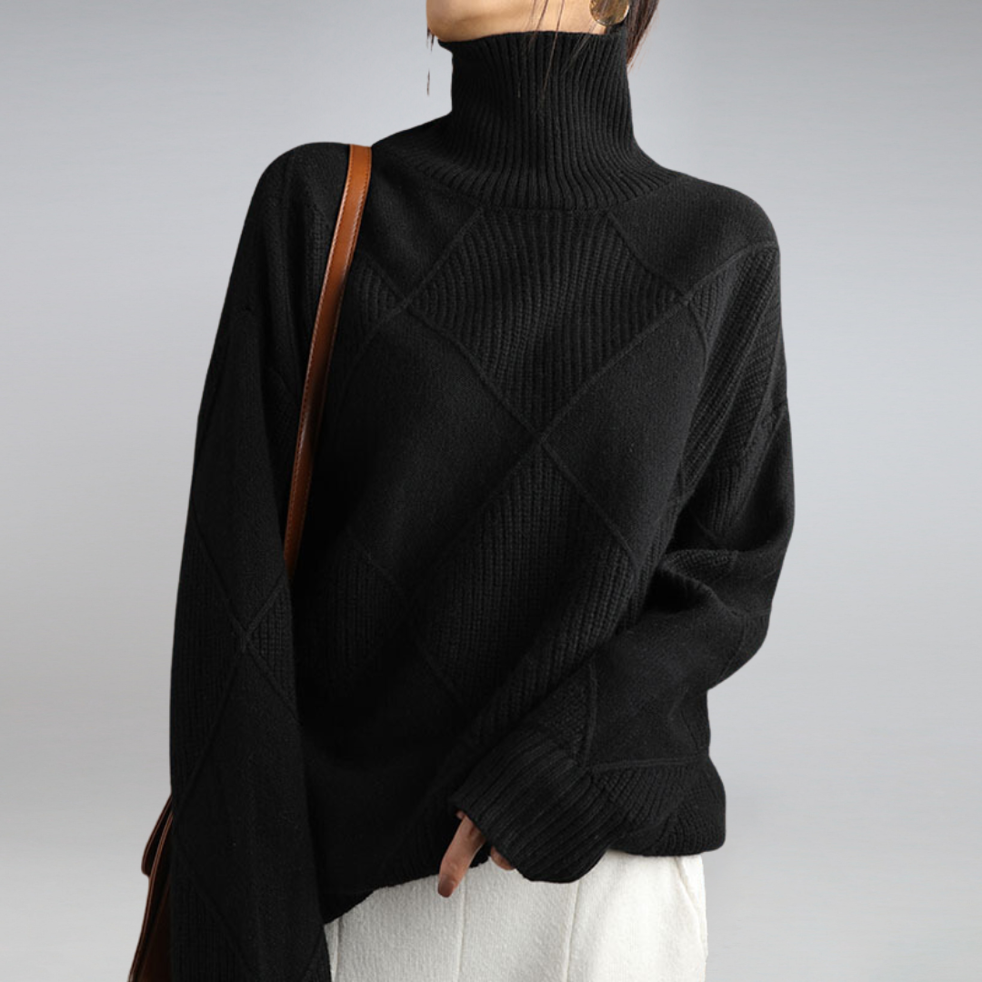 Amy Victoria | Women's Winter Turtleneck Knit Sweater