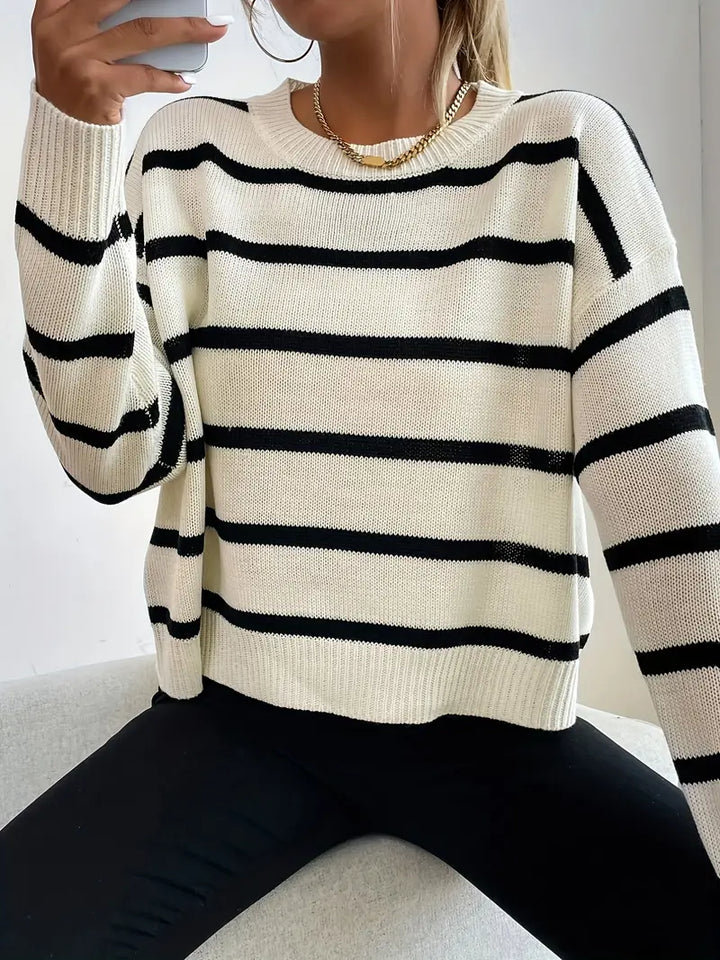 Amy Victoria | Women's striped casual sweater
