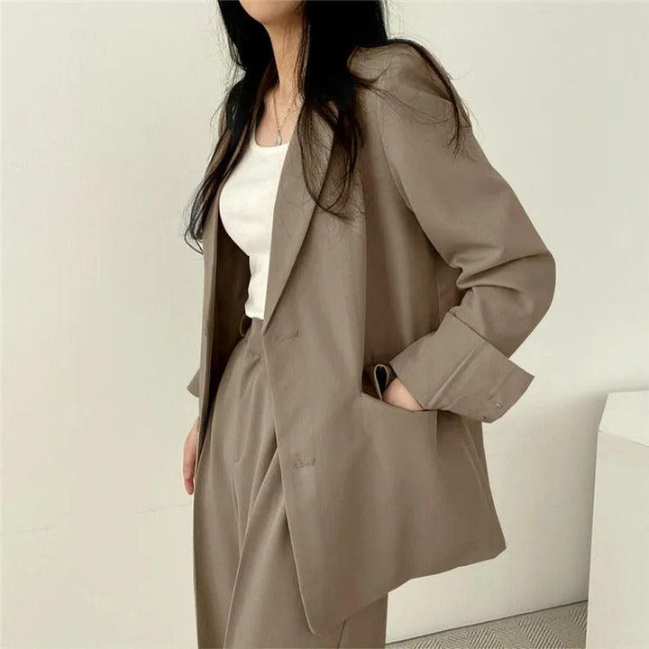 Amy Victoria | Women's Tailored Suit Set, Long Blazer