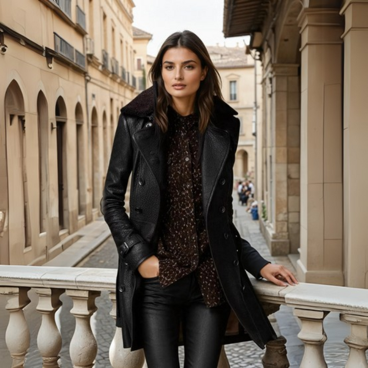 Amy Victoria | Leather trench coat for women