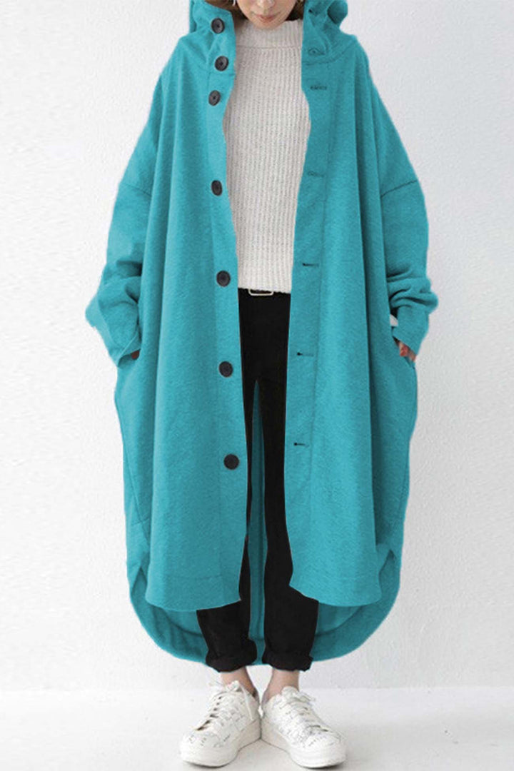 Amy Victoria | Buttoned coat with hooded pocket