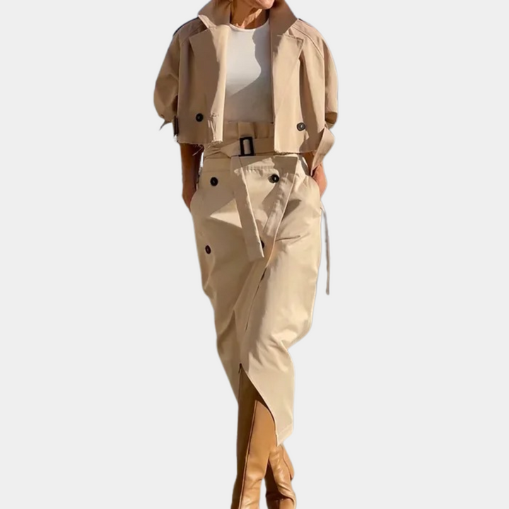 Amy Victoria | Women's trench coat set in elegant design