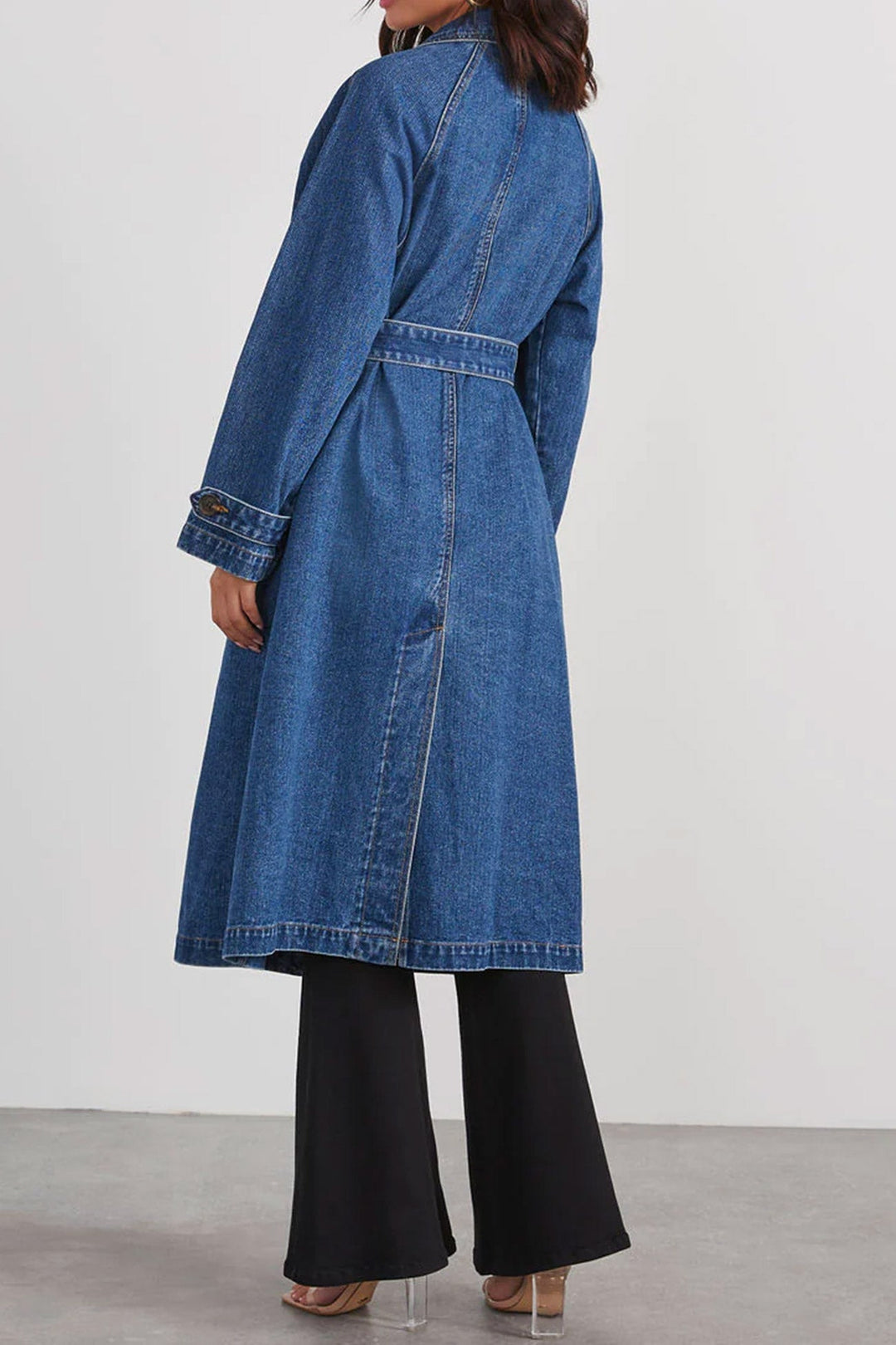 Amy Victoria | Double-breasted denim trench coat