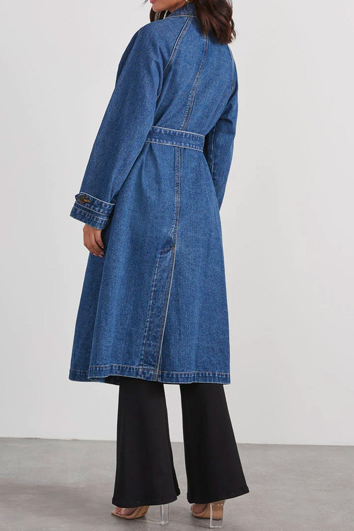 Amy Victoria | Double-breasted denim trench coat