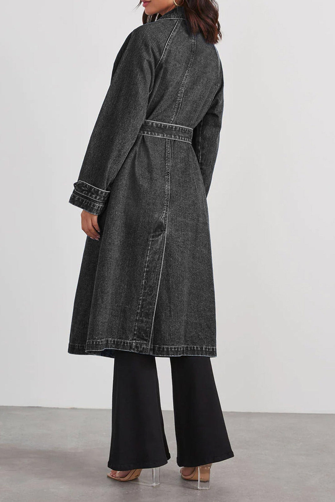 Amy Victoria | Double-breasted denim trench coat