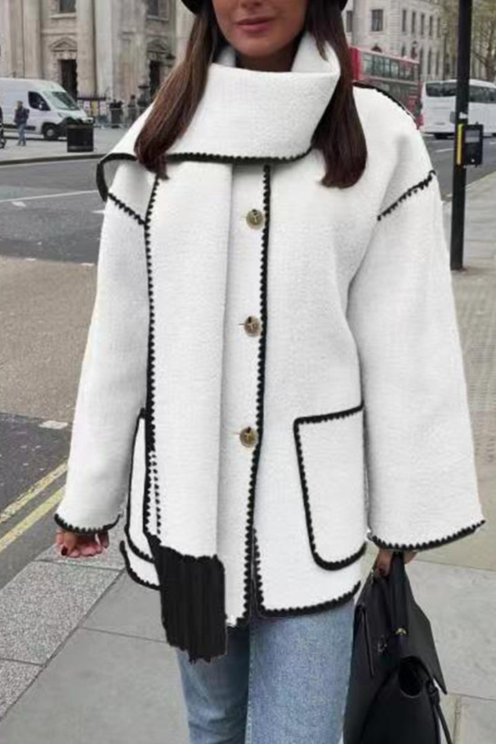 Amy Victoria | Fringed Hem Shawl Coat