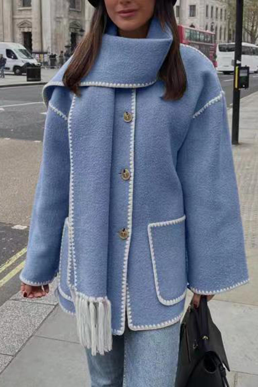 Amy Victoria | Fringed Hem Shawl Coat