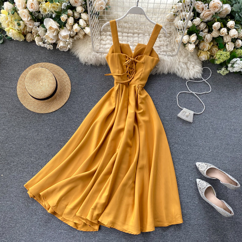 Amy Victoria | Yellow Sleeveless Cocktail Dress
