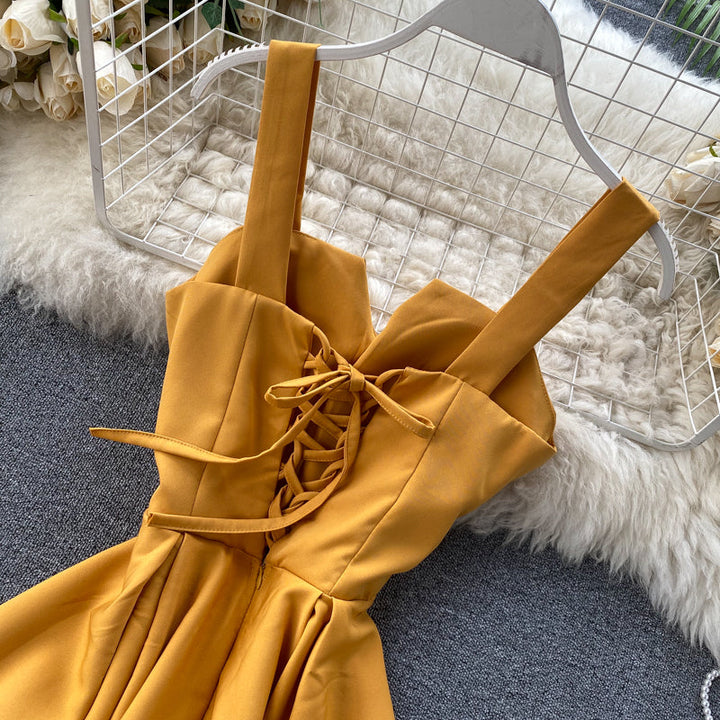 Amy Victoria | Yellow Sleeveless Cocktail Dress