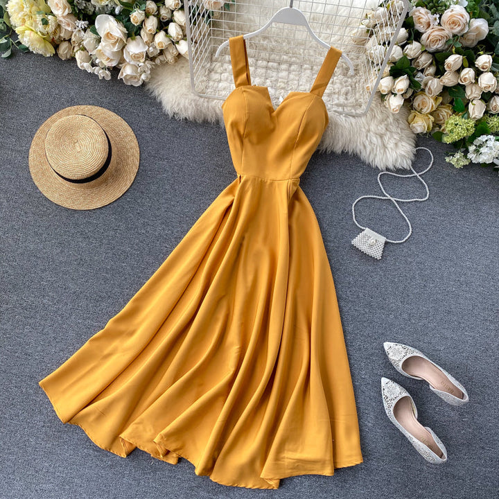 Amy Victoria | Yellow Sleeveless Cocktail Dress