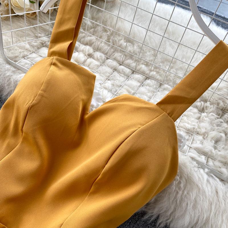 Amy Victoria | Yellow Sleeveless Cocktail Dress