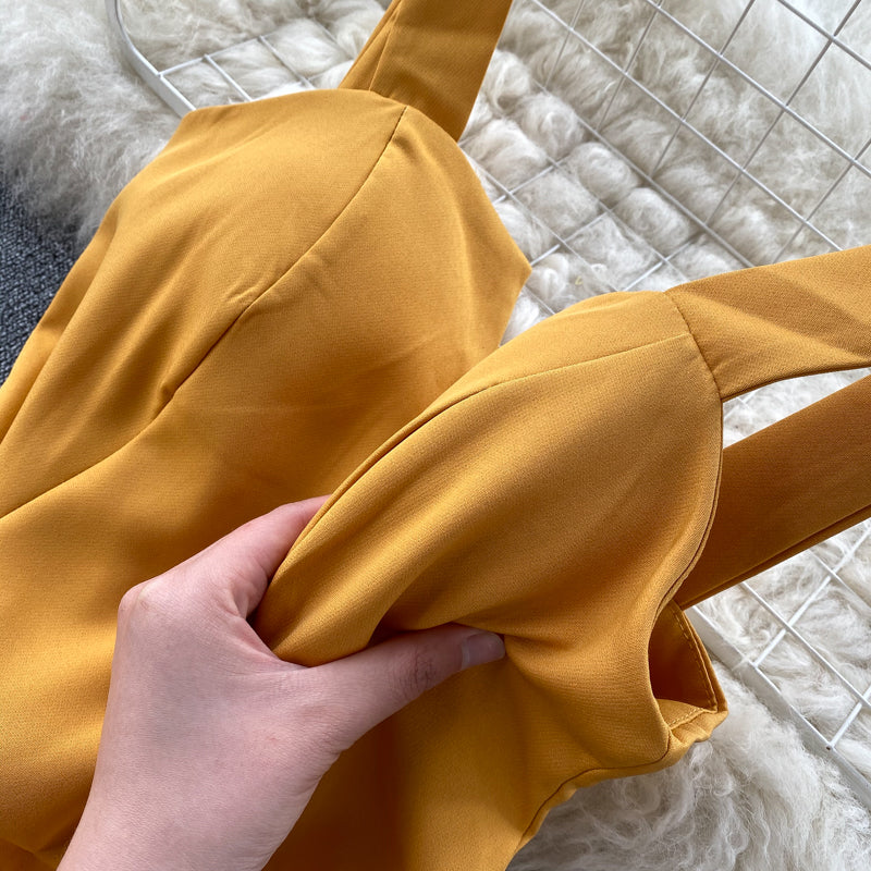 Amy Victoria | Yellow Sleeveless Cocktail Dress