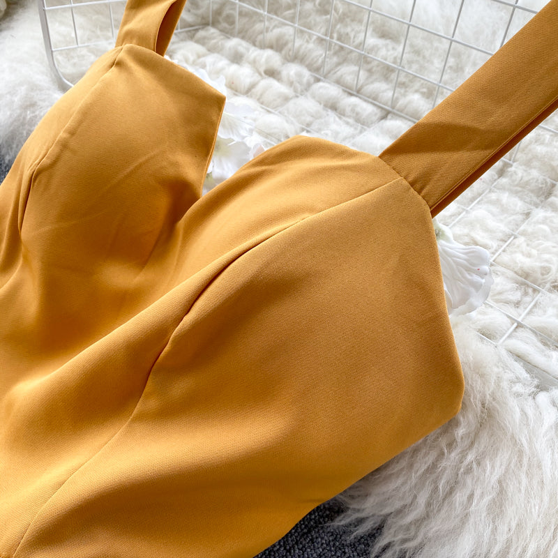 Amy Victoria | Yellow Sleeveless Cocktail Dress