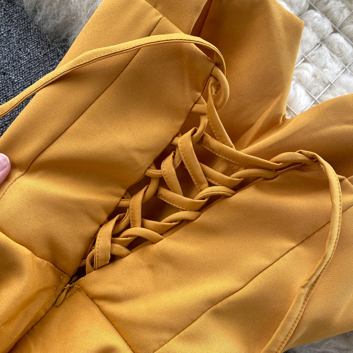 Amy Victoria | Yellow Sleeveless Cocktail Dress