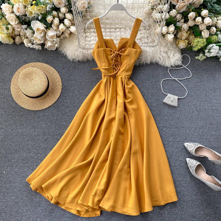 Amy Victoria | Yellow Sleeveless Cocktail Dress