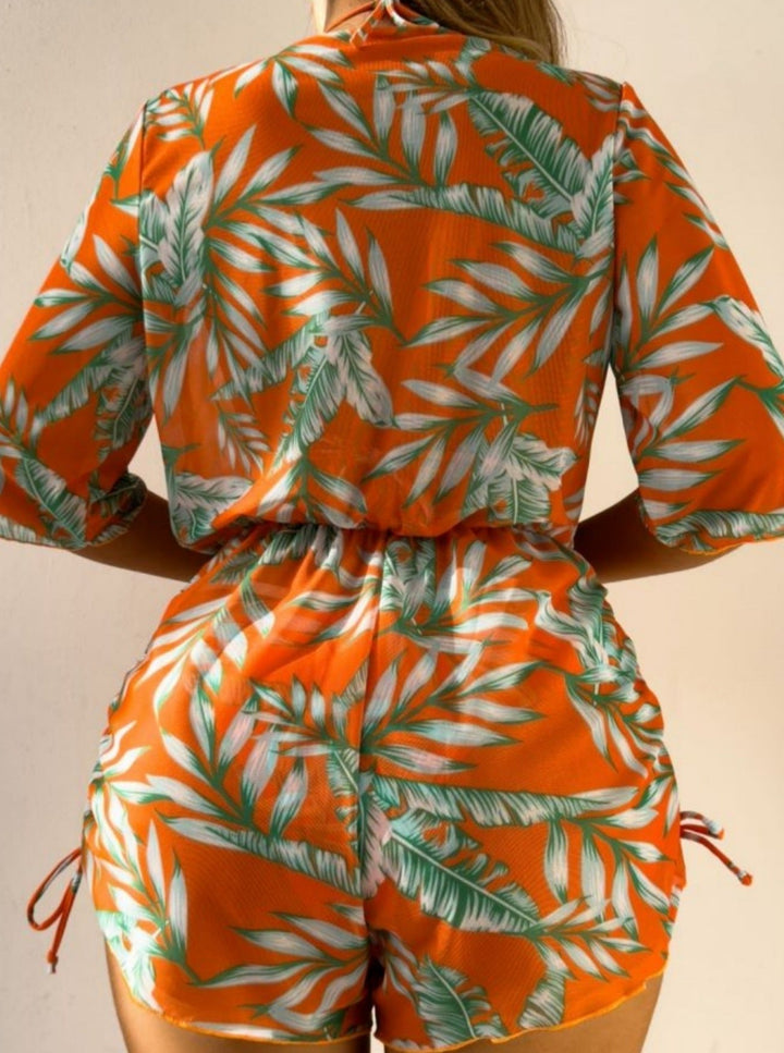 Amy Victoria | Tropical Printed Three-Piece Bikini