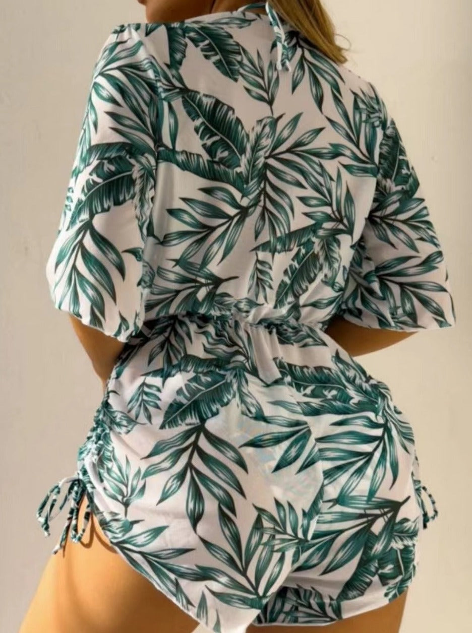 Amy Victoria | Tropical Printed Three-Piece Bikini