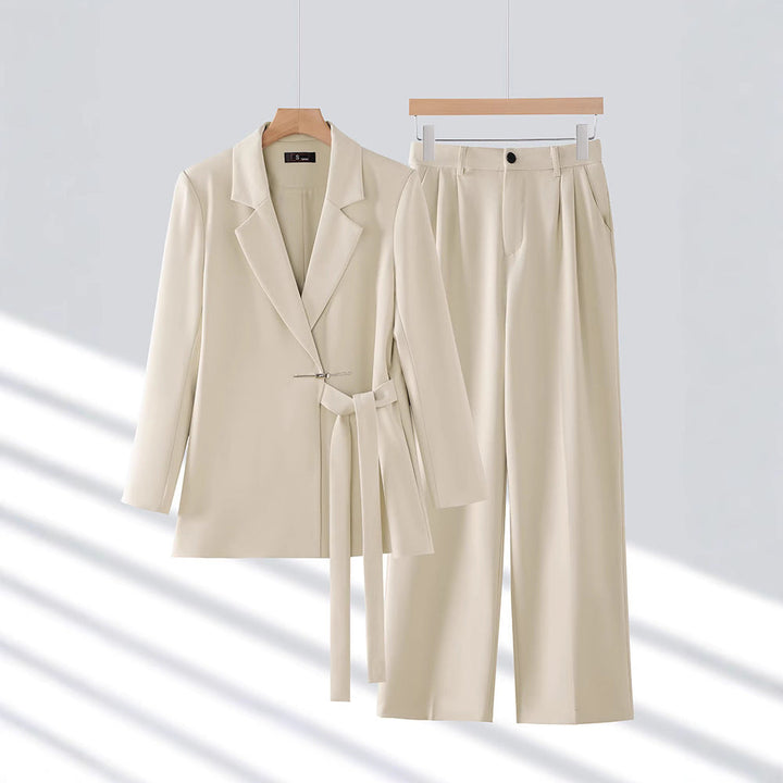 Amy Victoria | Women's Tailored Suit Set, Long Blazer