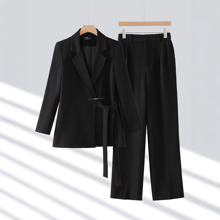 Amy Victoria | Women's Tailored Suit Set, Long Blazer