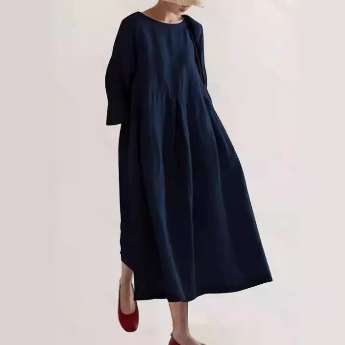 Amy Victoria | Loose linen dress with side pockets
