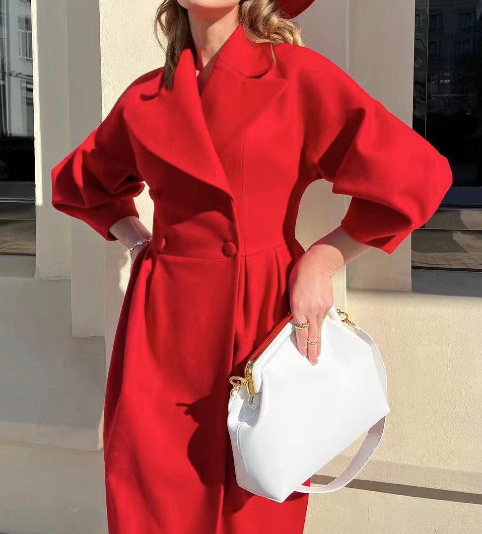 Amy Victoria | Coat with Puff Sleeves and Lapels